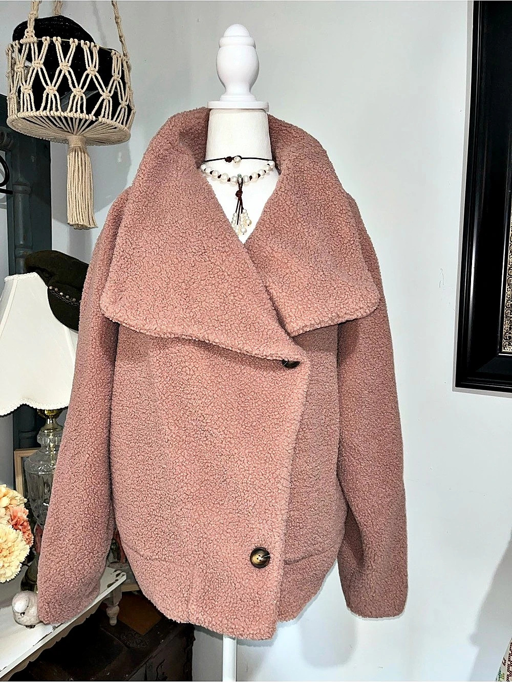 Carole Christian Pink Teddy Jacket
